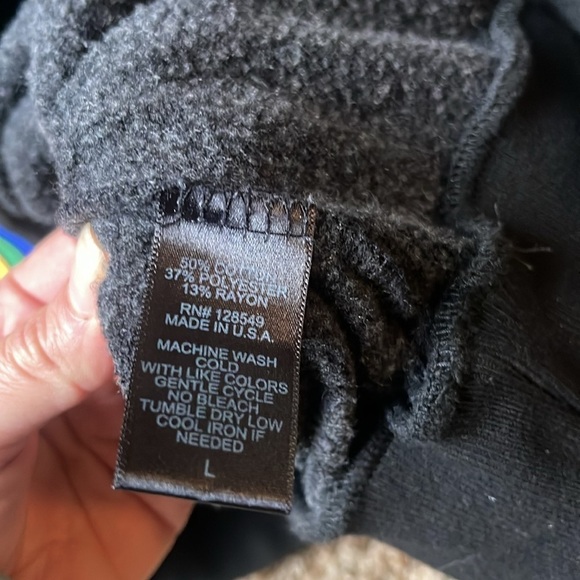 Aviator Nation Rainbow Rib Pullover Sweatshirt Heather Grey L - Picture 9 of 9